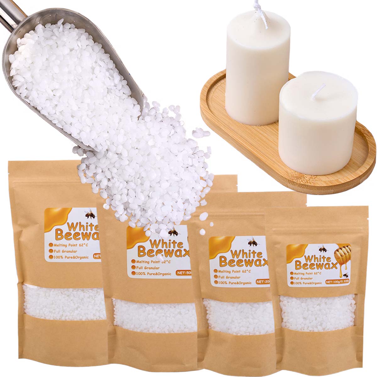 Candle Supplies Bulk - White Beeswax Pure Natural Granular Scented