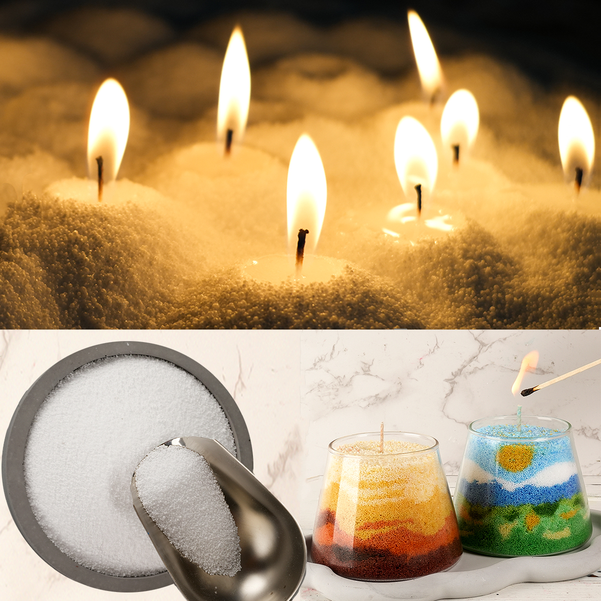 Candle Supplies Store - 500g/1000g White Sand Wax Ice Flower