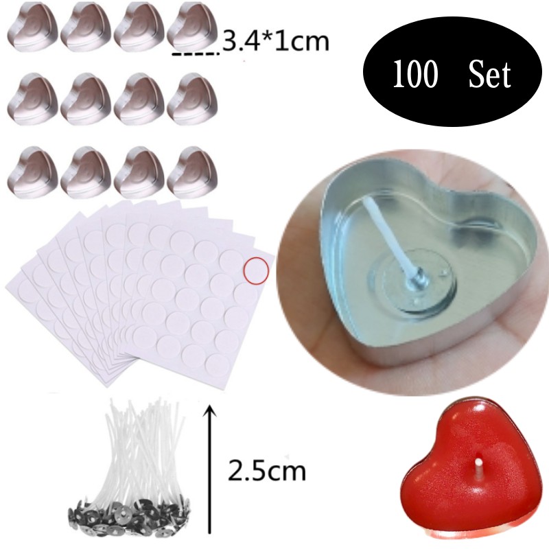 100 Sets Heart shaped Empty Al - Candle Zero ulasan dan harga