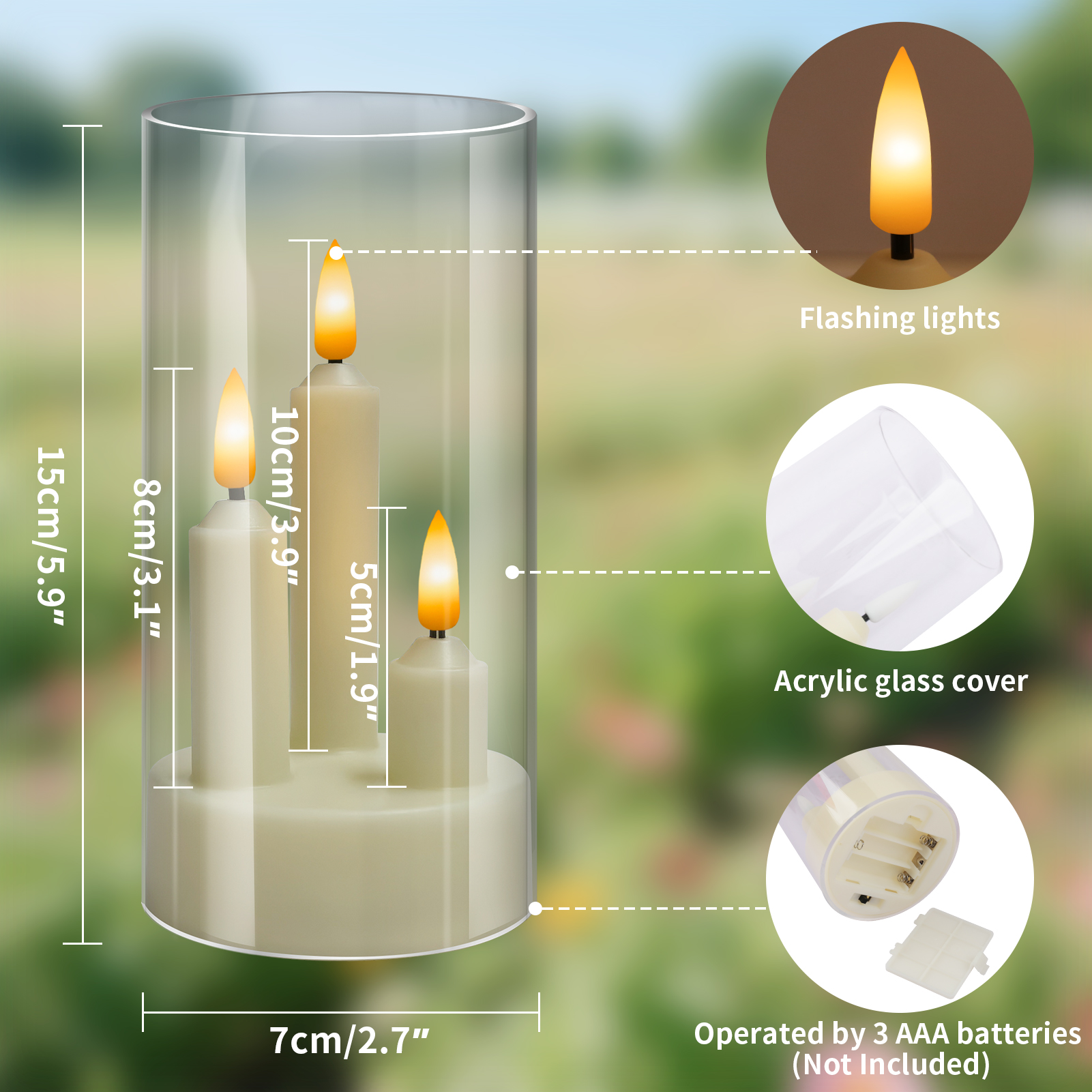 3 in1 Flameless LED Taper Cand - Candle Zero ulasan dan harga