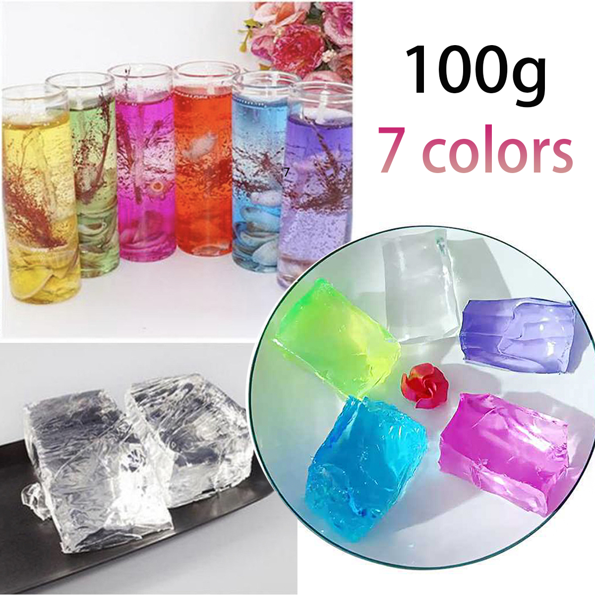 100G 7Colors Jelly Wax DIY Han - Candle Supplies Bulk ulasan dan harga