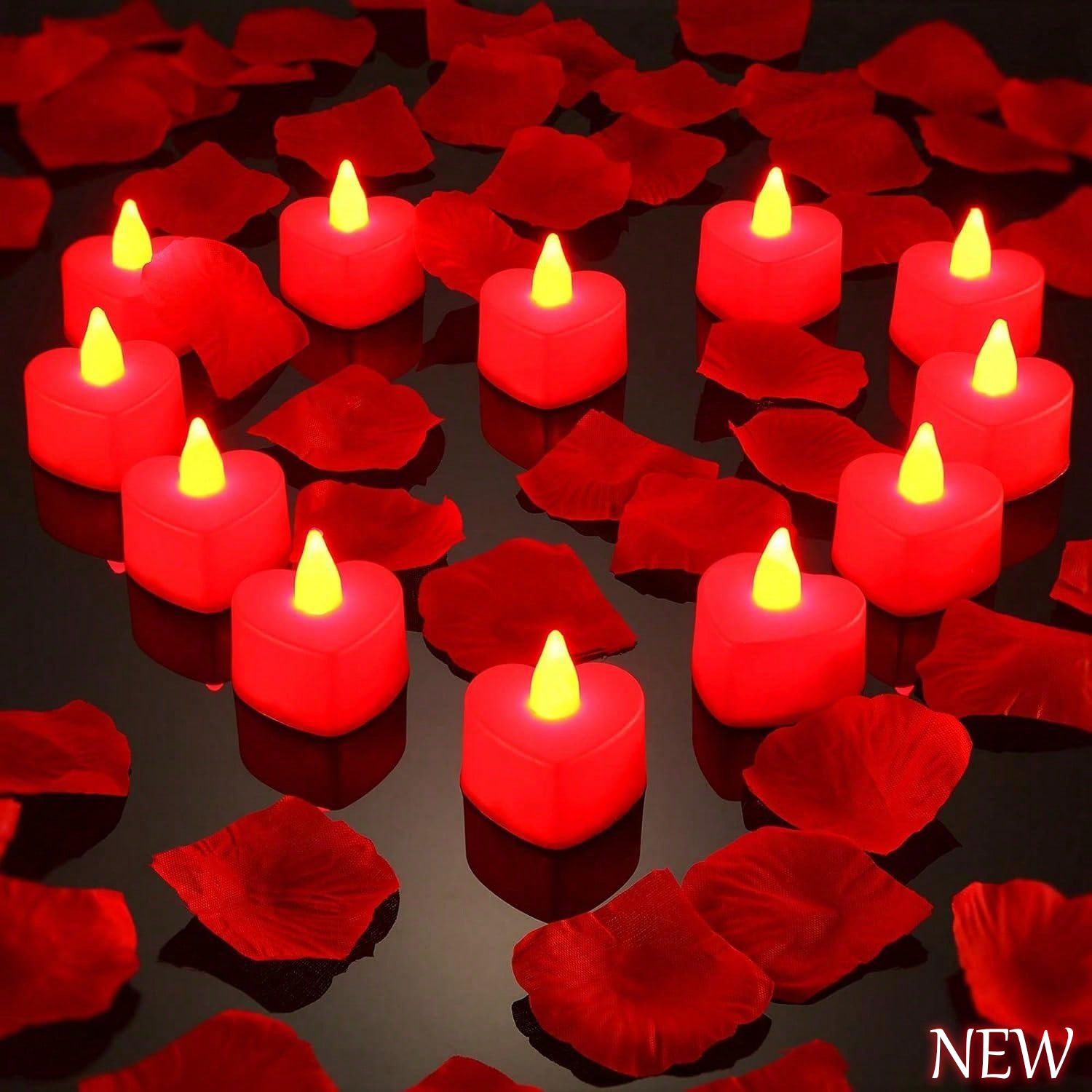 24pcs Heart Shape LED Flameles - Candle Zero ulasan dan harga