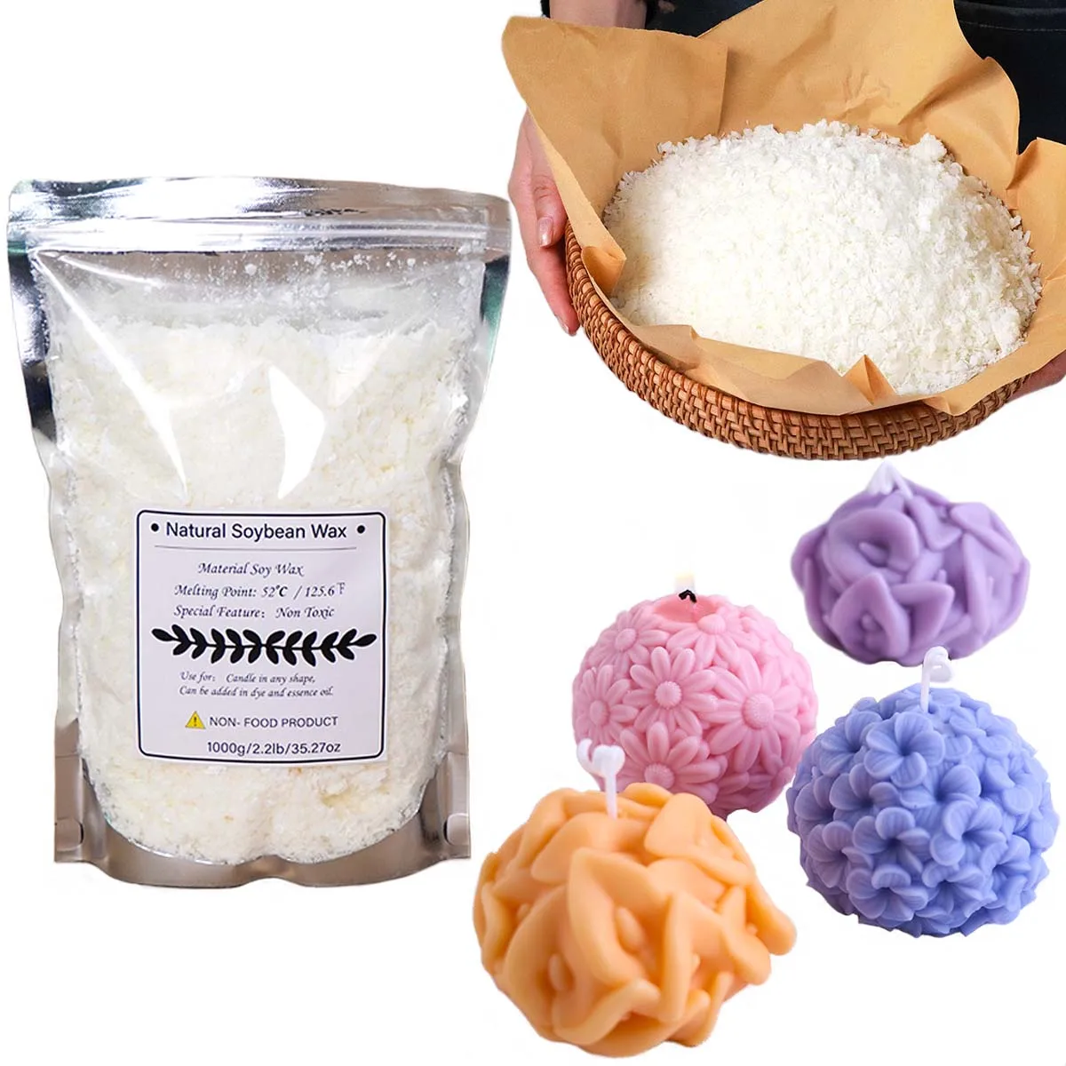 2026 1kg Pure Soy Wax Paraffin - Candle Supplies Bulk ulasan dan harga
