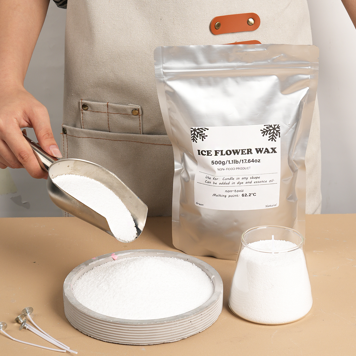 500g/1000g White Sand Wax Ice  - Candle Supplies Store ulasan dan harga