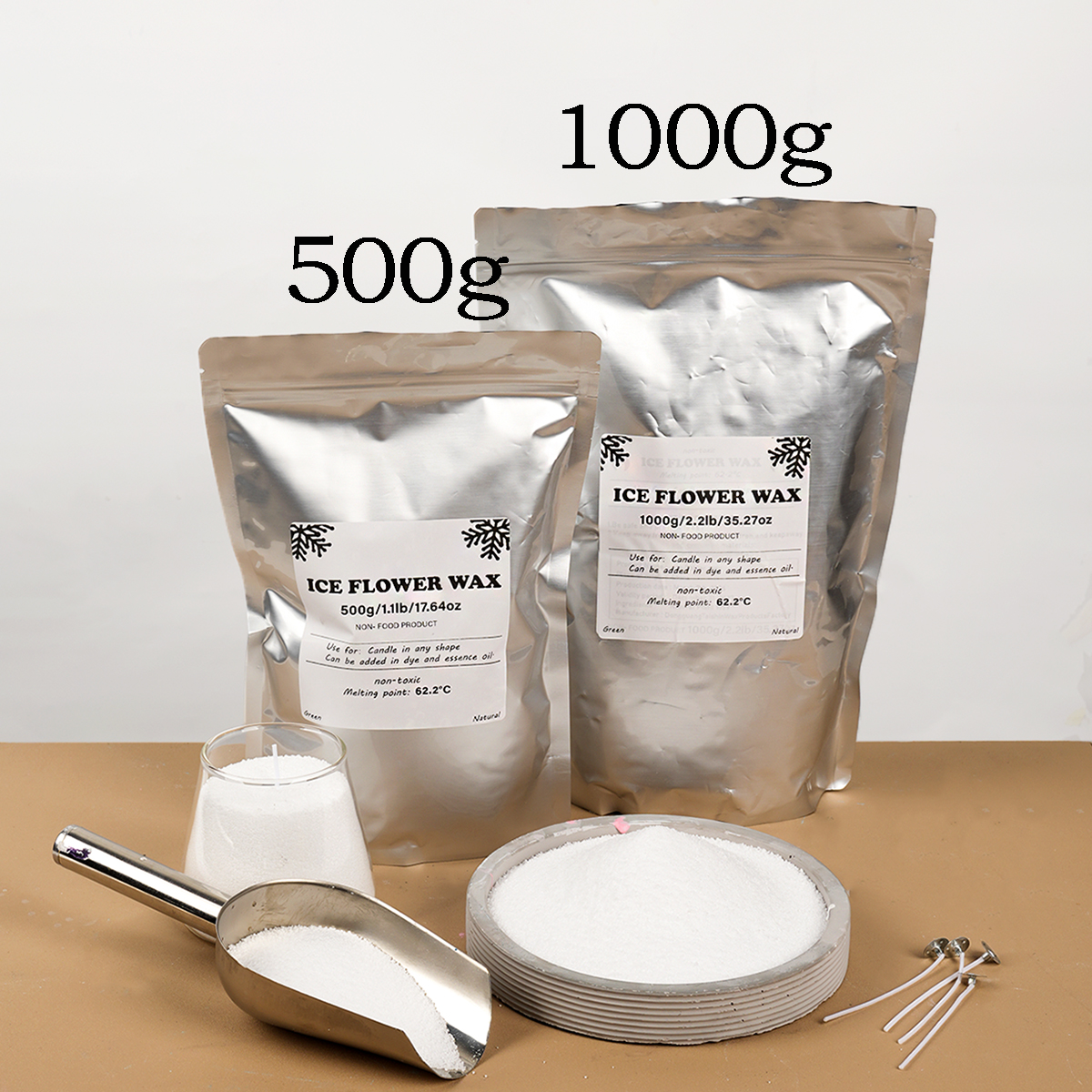 500g/1000g White Sand Wax Ice  - Candle Supplies Store ulasan dan harga